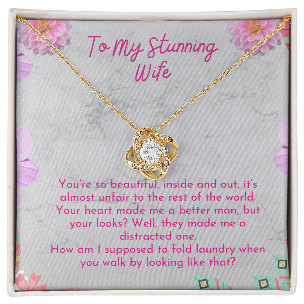 To My Wife - Love Knot Necklace - You Are So Beautiful