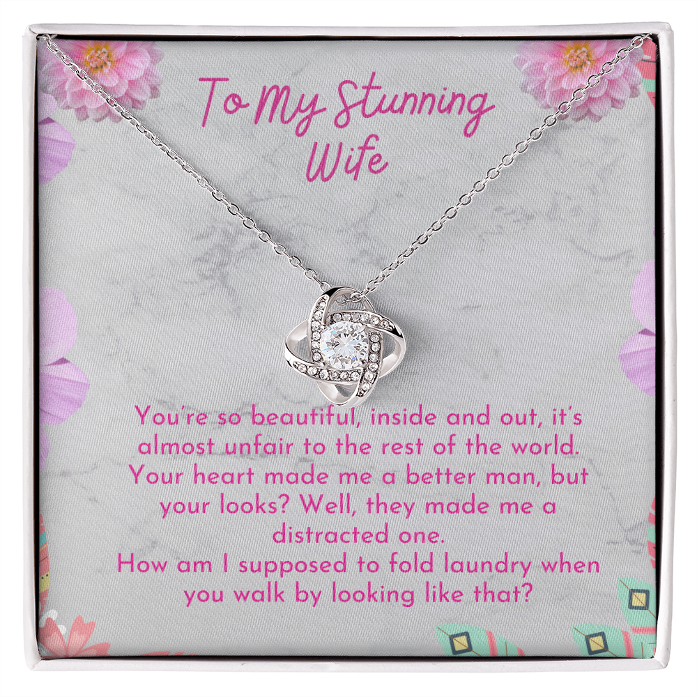 To My Wife - Love Knot Necklace - You Are So Beautiful