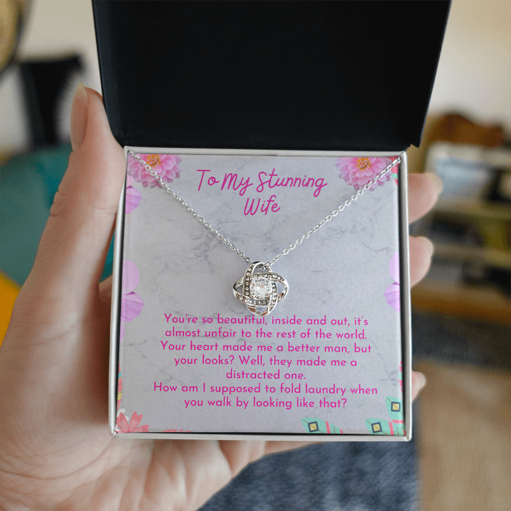To My Wife - Love Knot Necklace - You Are So Beautiful