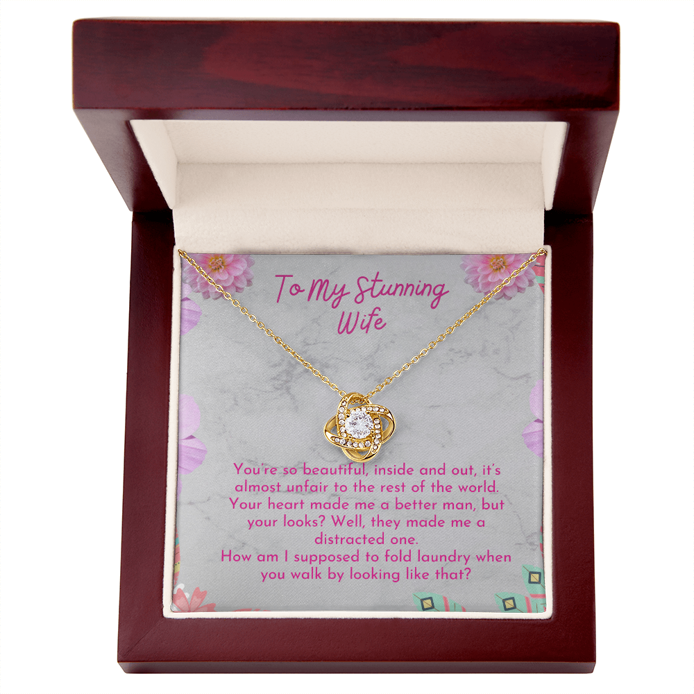 To My Wife - Love Knot Necklace - You Are So Beautiful