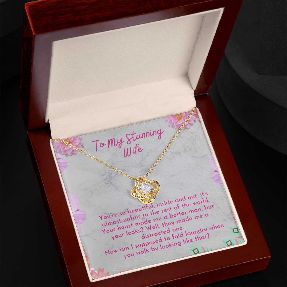 To My Wife - Love Knot Necklace - You Are So Beautiful