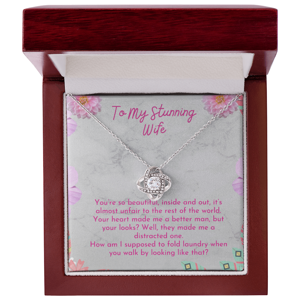 To My Wife - Love Knot Necklace - You Are So Beautiful