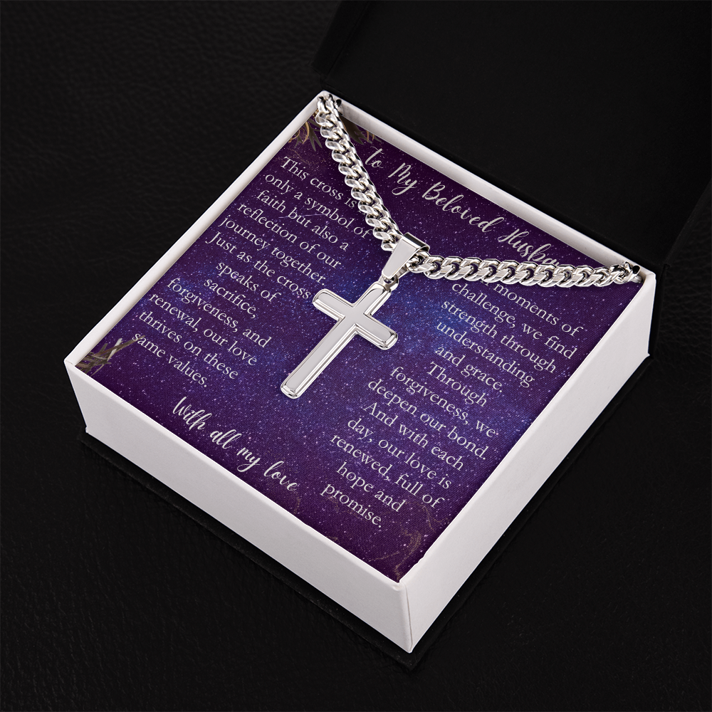 For My Husband - Cuban Link Chain Cross