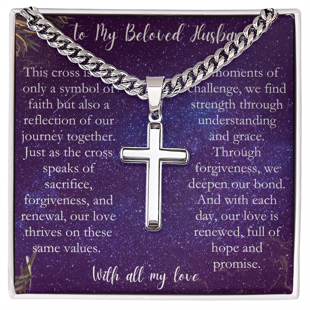 For My Husband - Cuban Link Chain Cross