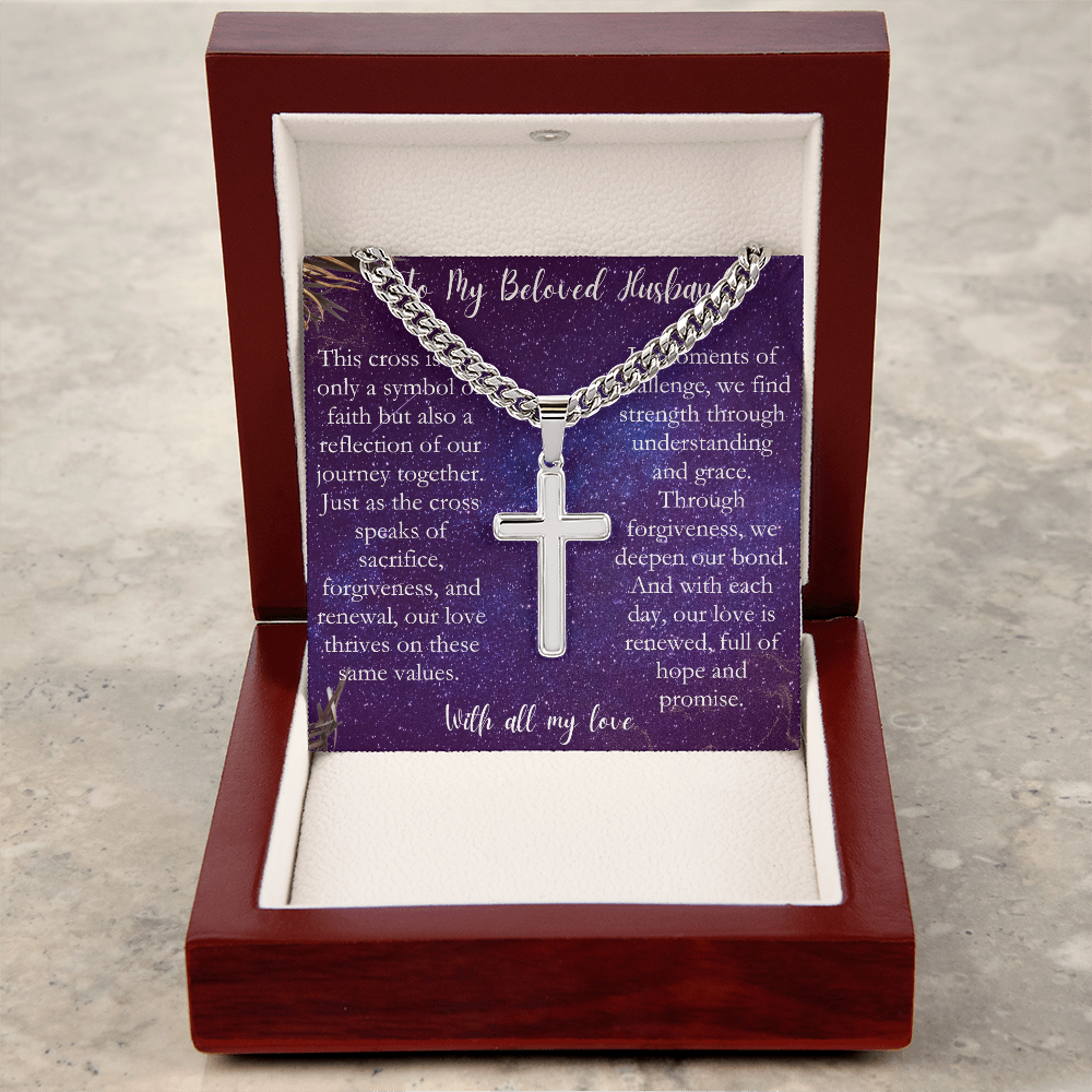 For My Husband - Cuban Link Chain Cross