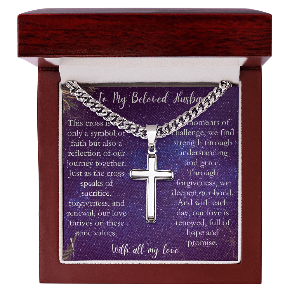 For My Husband - Cuban Link Chain Cross