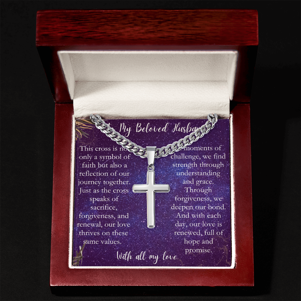 For My Husband - Cuban Link Chain Cross