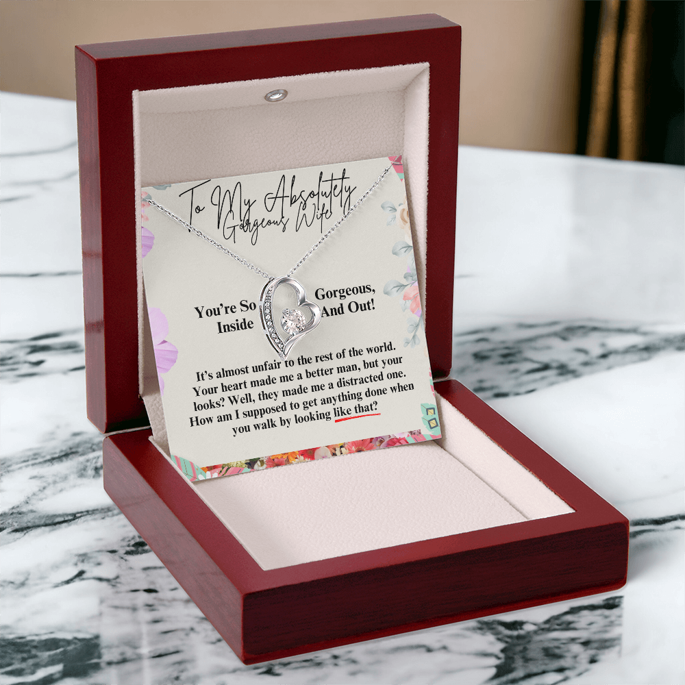 To My Gorgeous Wife - Our Love Is Forever Necklace