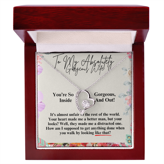 To My Gorgeous Wife - Our Love Is Forever Necklace