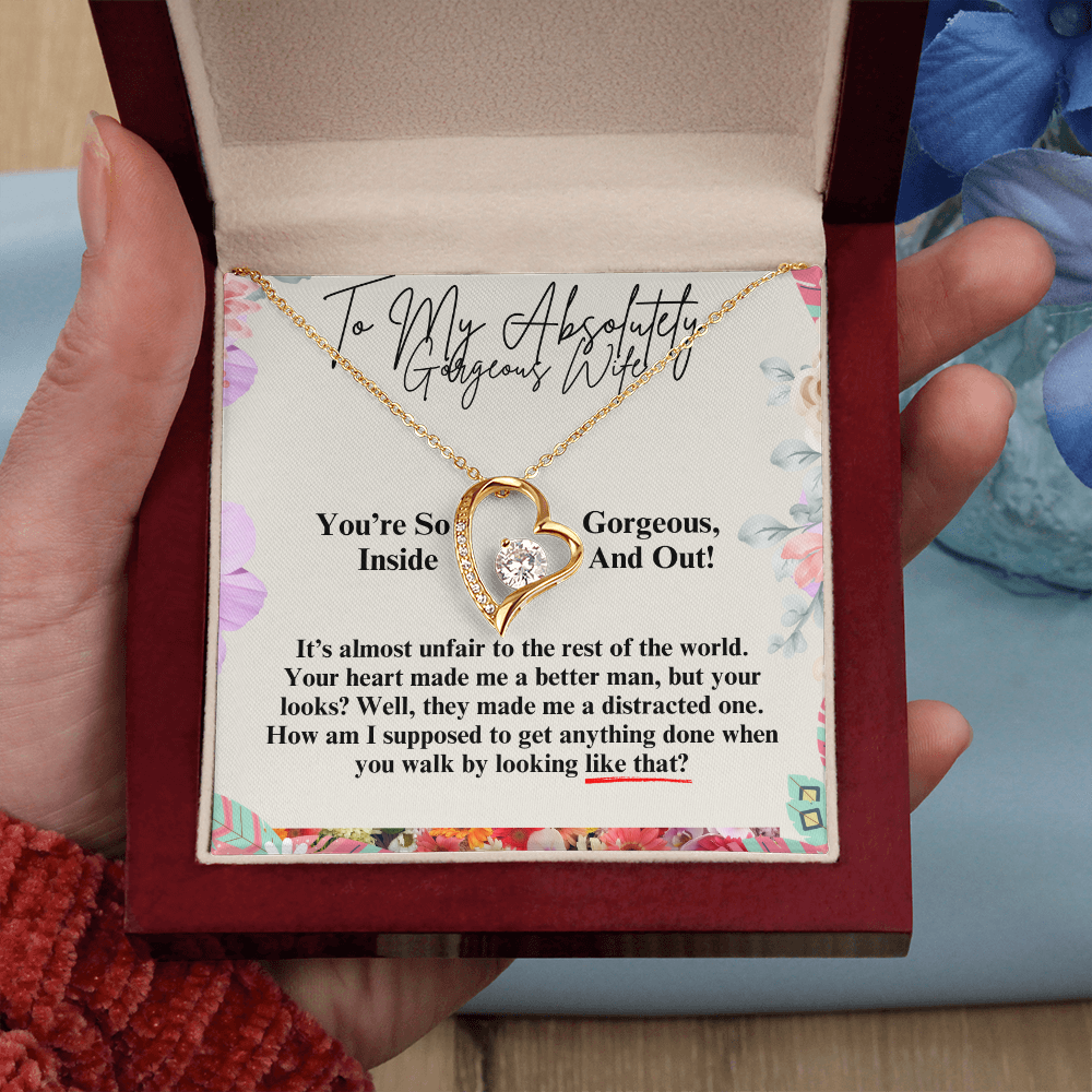 To My Gorgeous Wife - Our Love Is Forever Necklace