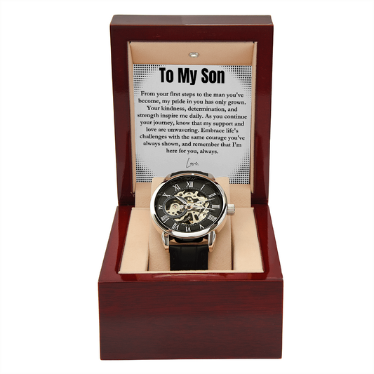 To My Son - With Love - Men's Openwork Watch