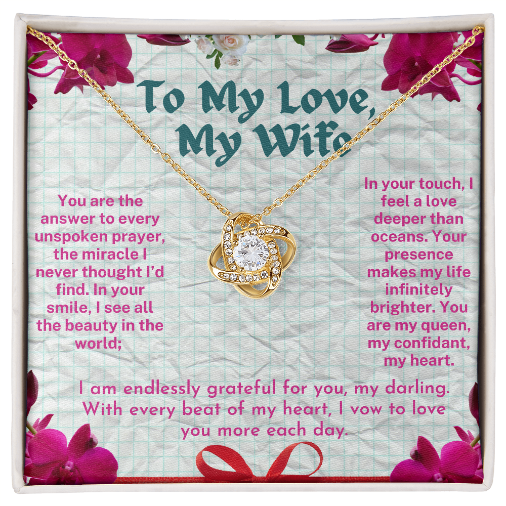 To My Love - My Wife - My Soulmate Forever - A Beautiful Love knot Necklace