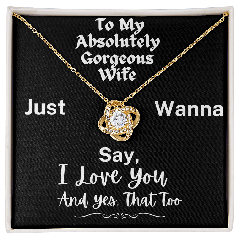 To My Absolutely Gorgeous Wife - A Love Knot Necklace To Celebrate All I Love About You