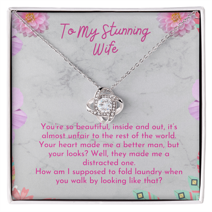 To My Wife - Love Knot Necklace - You Are So Beautiful