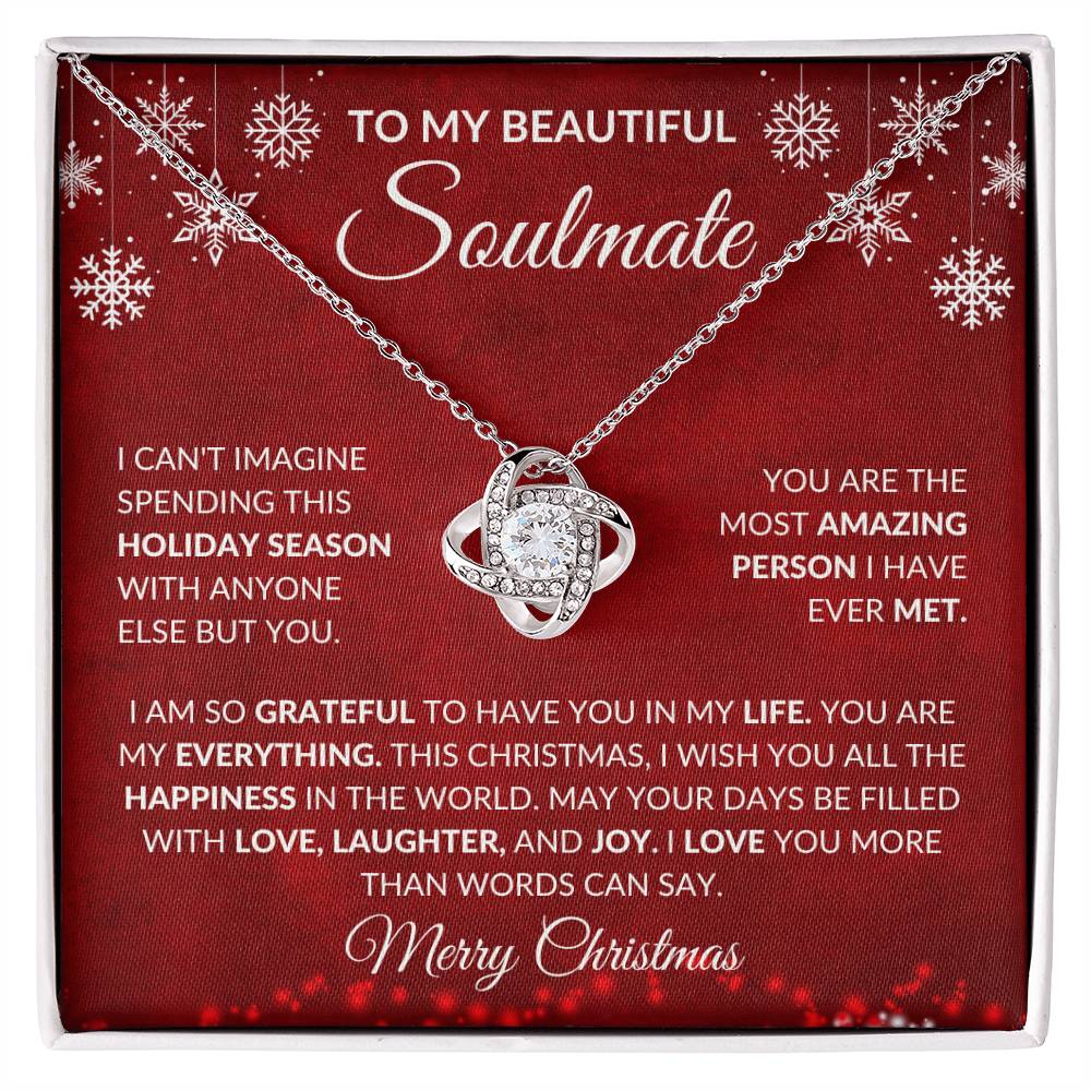 To My Soulmate - Merry Christmas - Love Knot Necklace