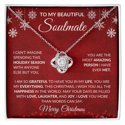 To My Soulmate - Merry Christmas - Love Knot Necklace
