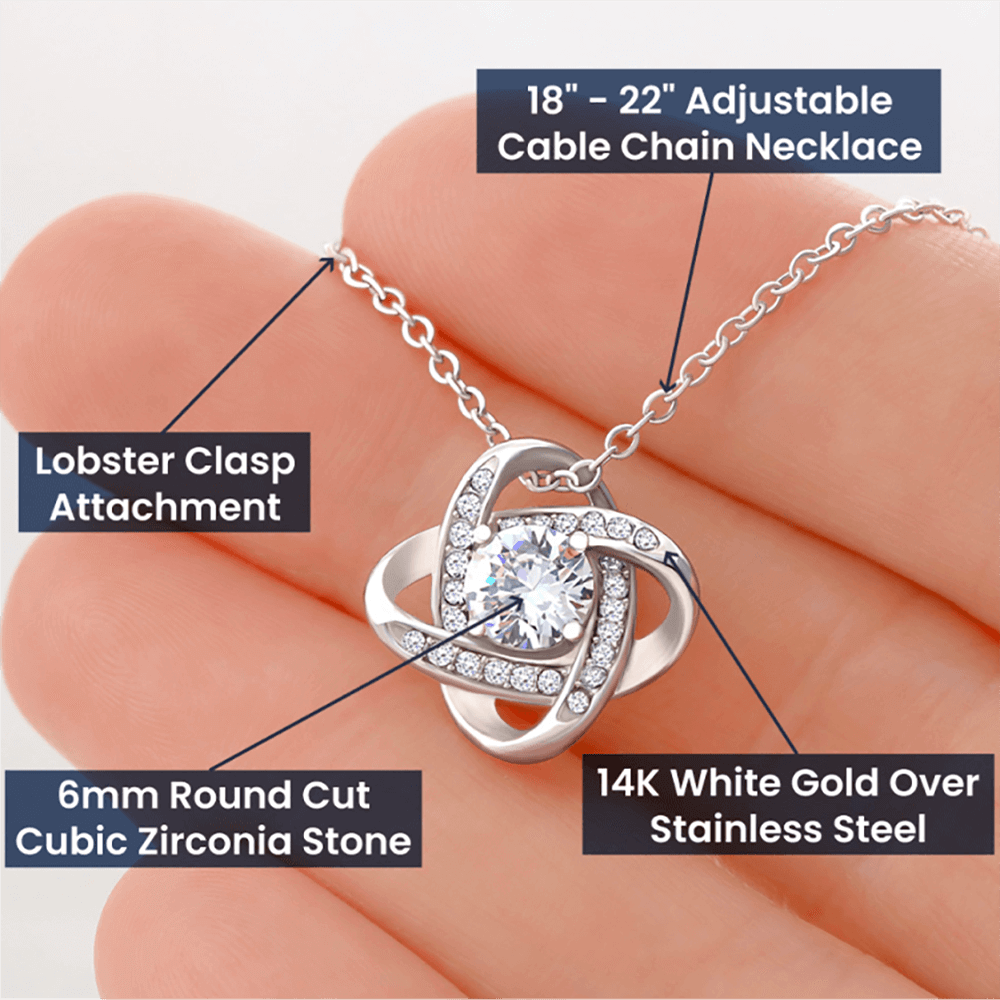 To My Love - My Wife - My Soulmate Forever - A Beautiful Love knot Necklace