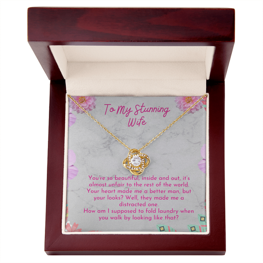 To My Wife - Love Knot Necklace - You Are So Beautiful