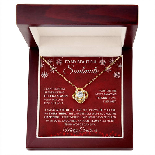 To My Soulmate - Merry Christmas - Love Knot Necklace