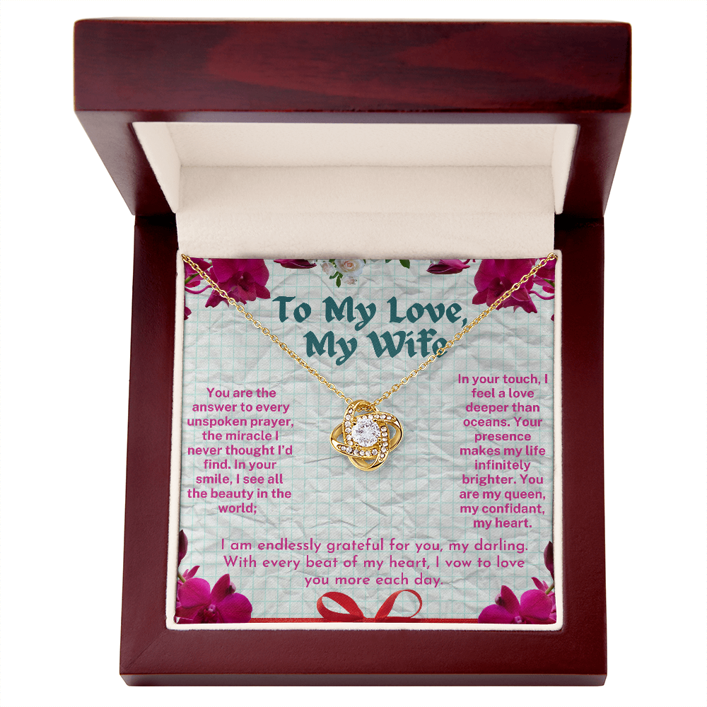 To My Love - My Wife - My Soulmate Forever - A Beautiful Love knot Necklace