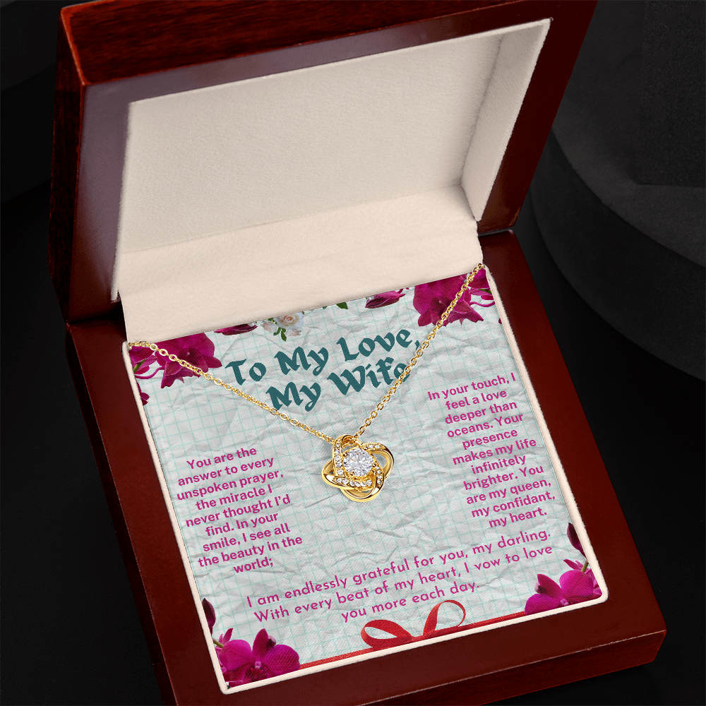 To My Love - My Wife - My Soulmate Forever - A Beautiful Love knot Necklace