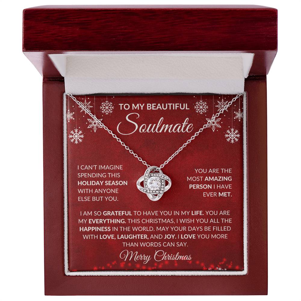To My Soulmate - Merry Christmas - Love Knot Necklace