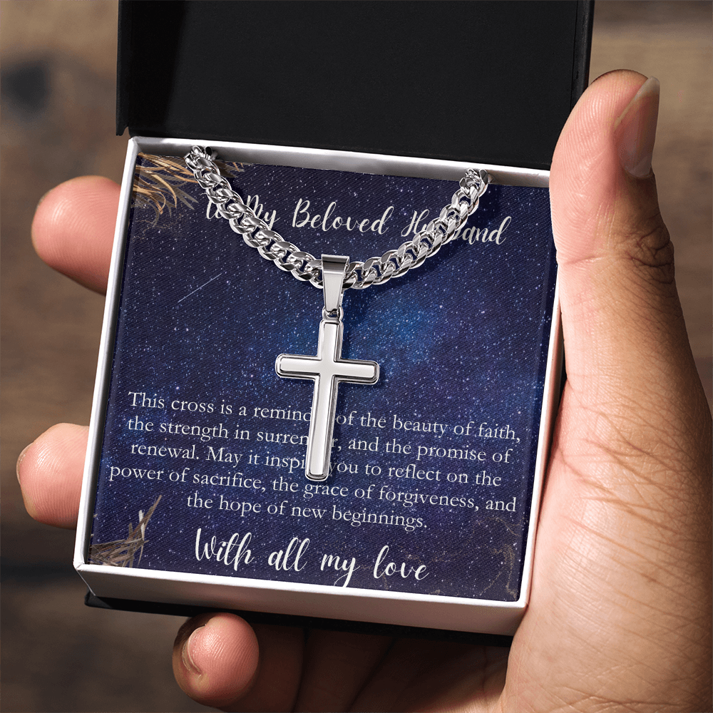 To My Man In Christ and Husband - Cuban Chain and Cross