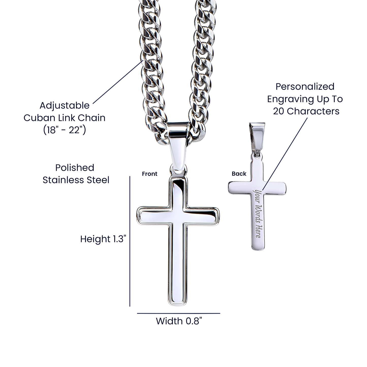 To My Son  - May You Be Blessed Always - Cuban Link Chain Cross