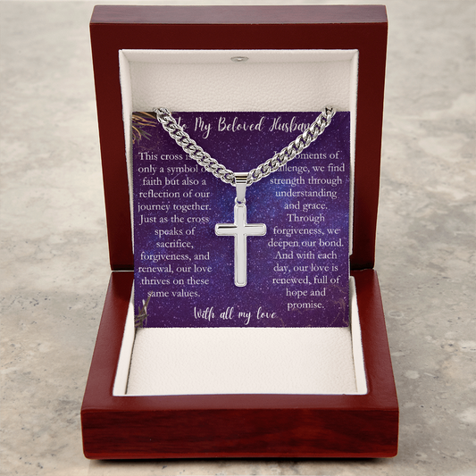 For My Husband - Cuban Link Chain Cross