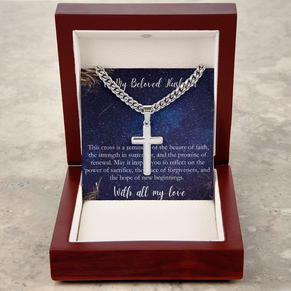 To My Man In Christ and Husband - Cuban Chain and Cross
