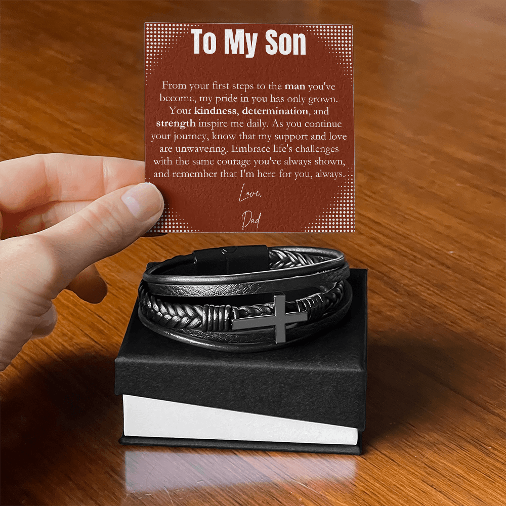 To My  Son - May You Always Be Blessed - Cross Bracelet