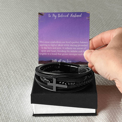 To My Husband - A Symbol of Our Love - Cross Bracelet