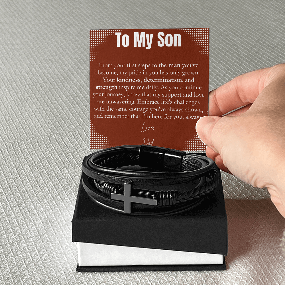 To My  Son - May You Always Be Blessed - Cross Bracelet