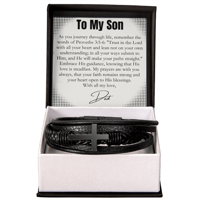 To My Son  - May You Be Blessed, Always -  Cross Bracelet