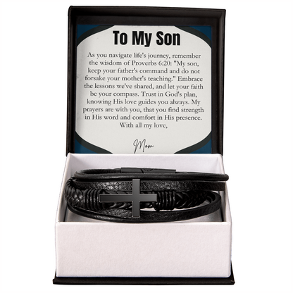 To My  Son - May You Be Blessed Always - Cross Bracelet