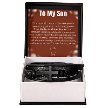 To My  Son - May You Always Be Blessed - Cross Bracelet