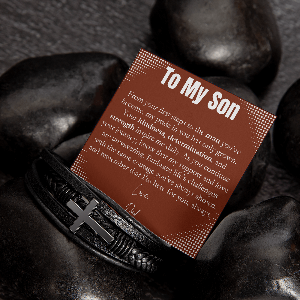 To My  Son - May You Always Be Blessed - Cross Bracelet