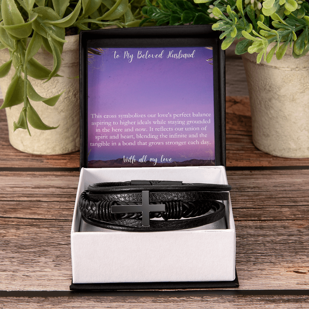 To My Husband - A Symbol of Our Love - Cross Bracelet