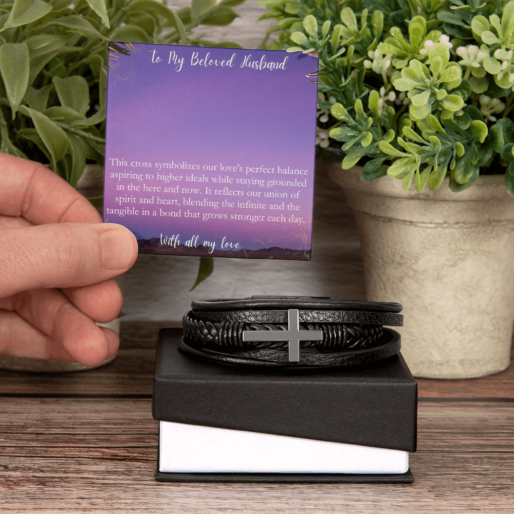 To My Husband - A Symbol of Our Love - Cross Bracelet