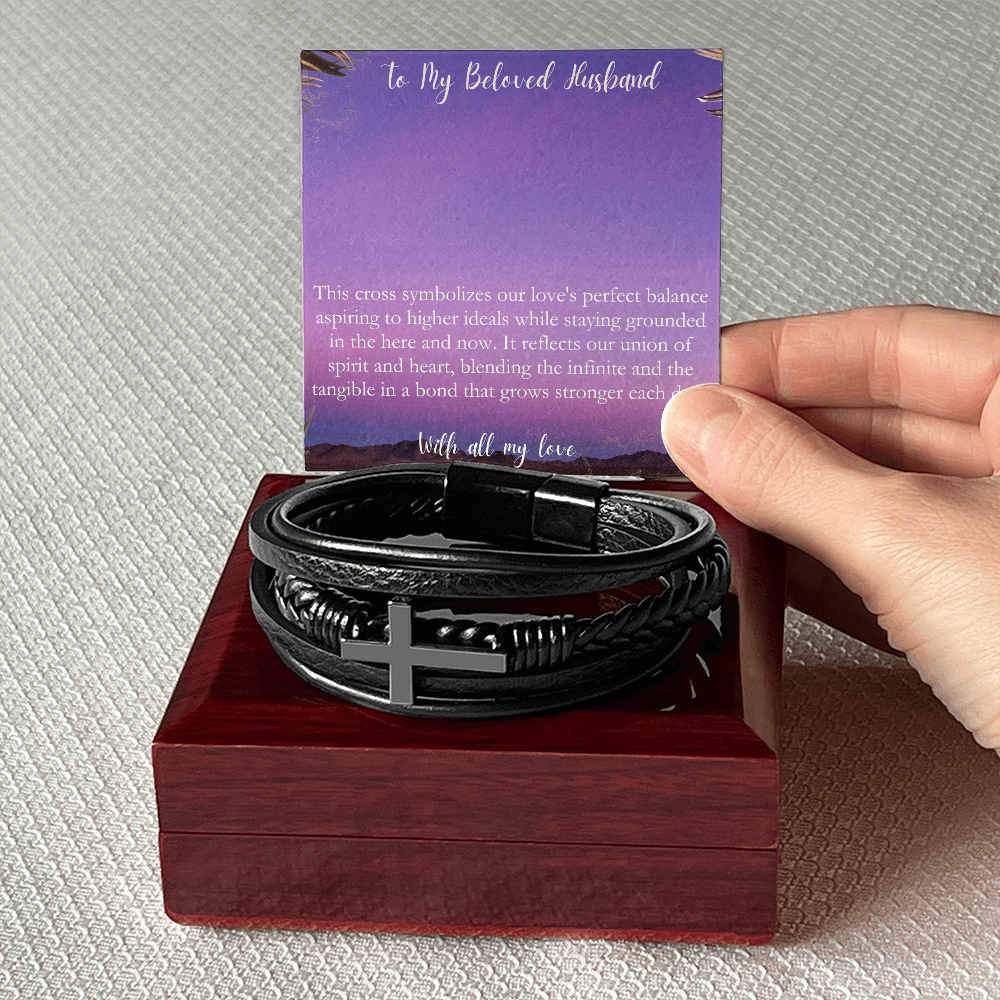 To My Husband - A Symbol of Our Love - Cross Bracelet