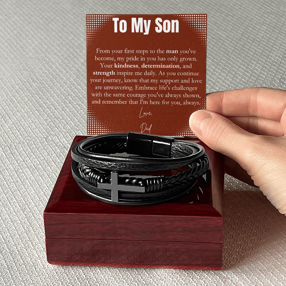To My  Son - May You Always Be Blessed - Cross Bracelet