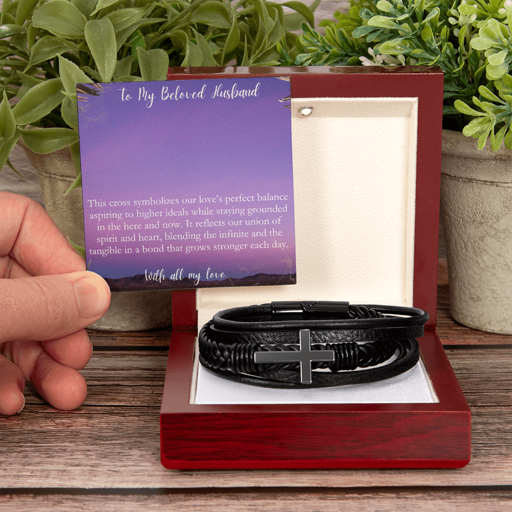 To My Husband - A Symbol of Our Love - Cross Bracelet