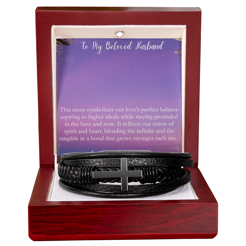 To My Husband - A Symbol of Our Love - Cross Bracelet