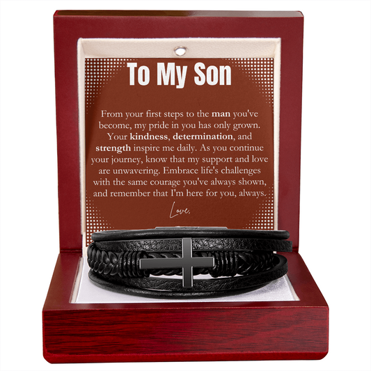 To My  Son - May You Always Be Blessed - Cross Bracelet