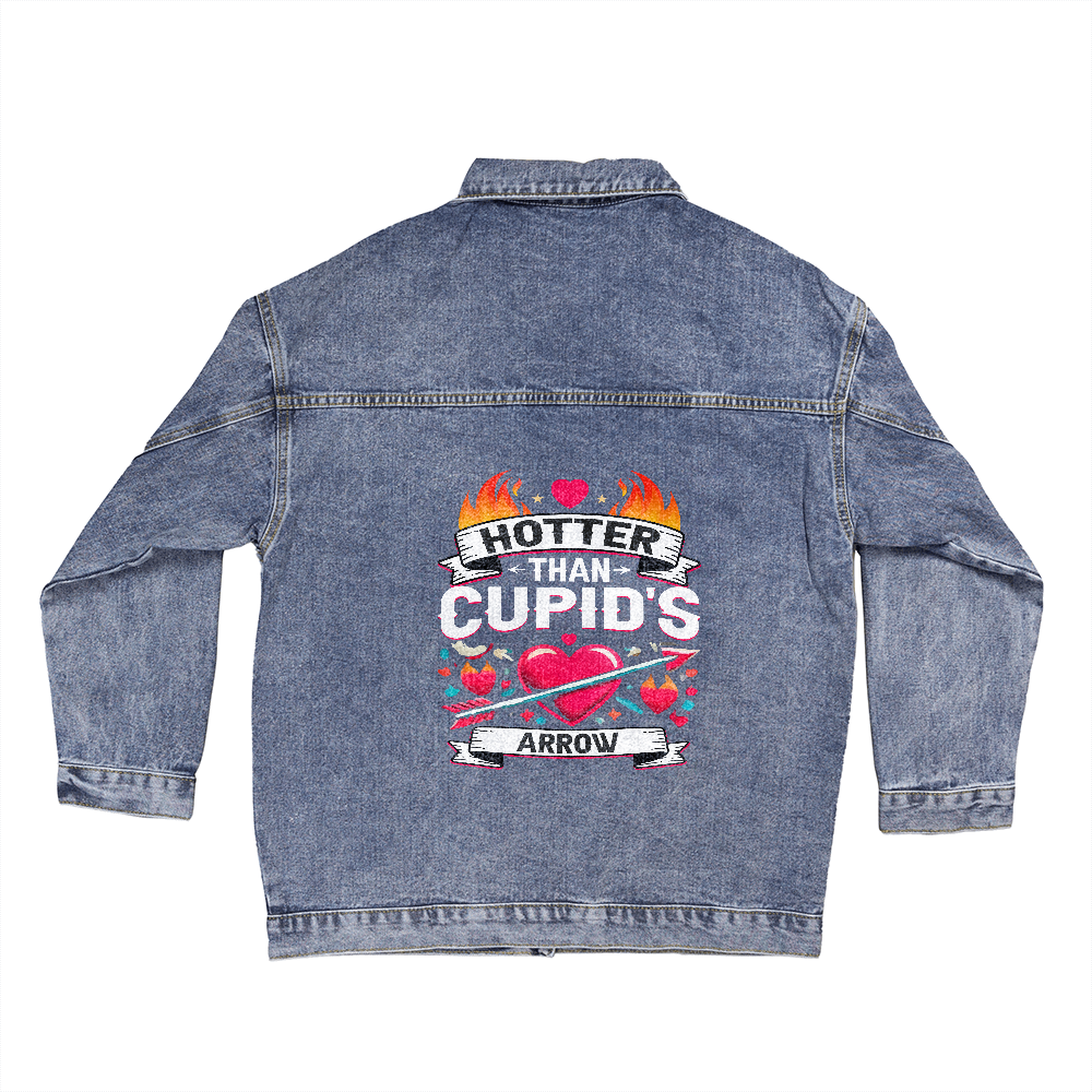 Hotter Than Cupid's Arrow - Denim Female Oversize Jacket