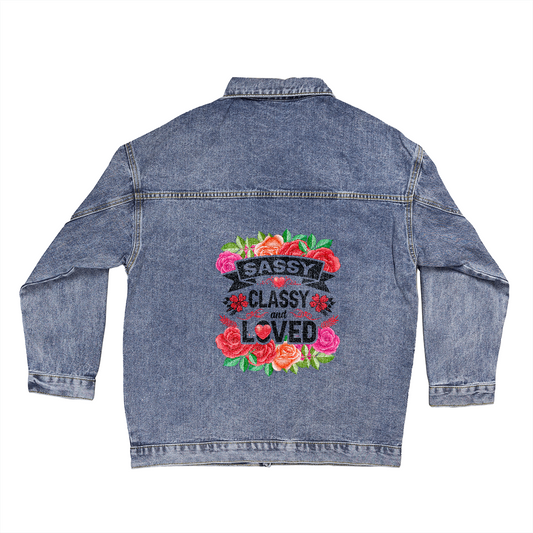 Oversized Women's Denim Jacket - Sassy - Classy - And Loved
