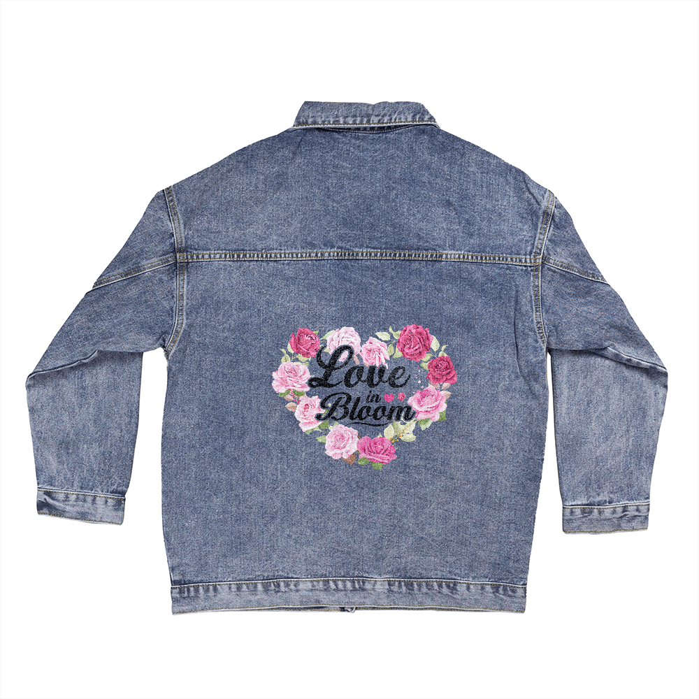 Love In Bloom - Oversized Denim Female Jacket