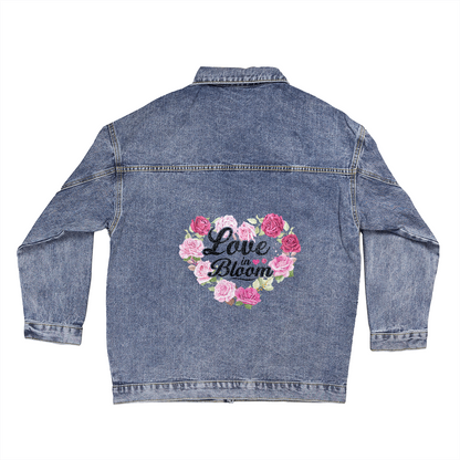 Love In Bloom - Oversized Denim Female Jacket