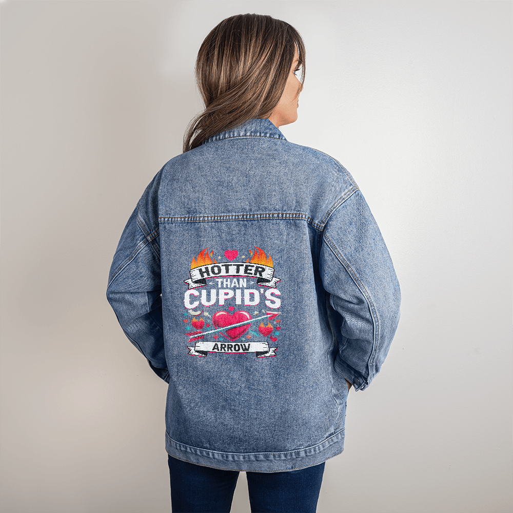 Hotter Than Cupid's Arrow - Denim Female Oversize Jacket