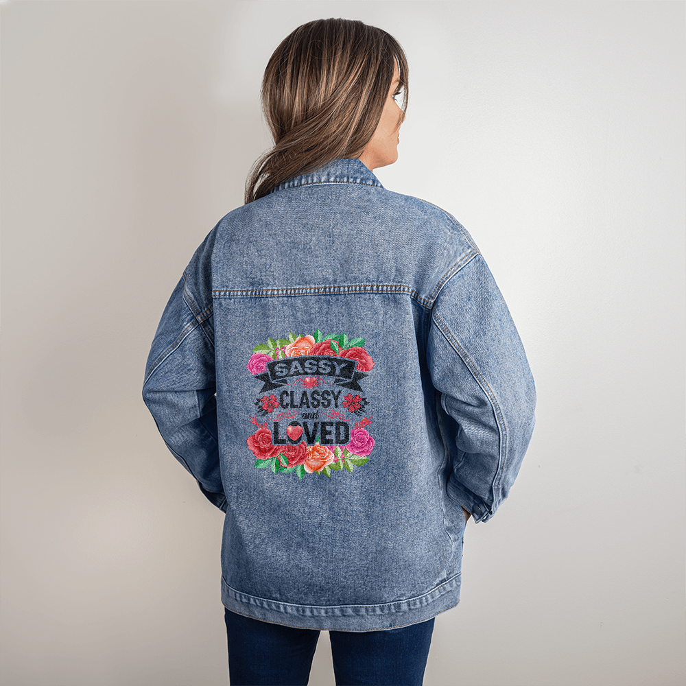 Oversized Women's Denim Jacket - Sassy - Classy - And Loved